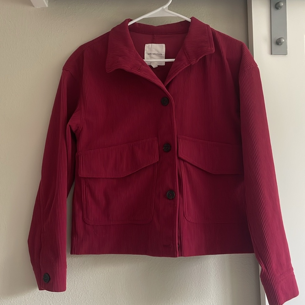 Avec Les Filles Red Bomber Jacket